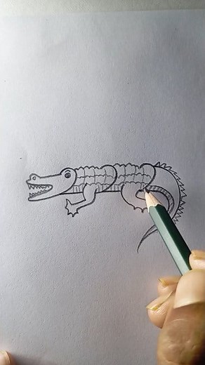 82K views · 384 reactions | Easy Crocodile Drawing Techniques With Number 2  #drawing #drawindforkids #draw #drawingtutorial #art #artist #crocodile | Indrojit Artister | Facebook