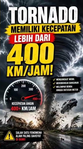 ‎🌪️ Tornado Bisa Melaju Lebih dari 400 Km/Jam! Secepat Apa Itu? 😱