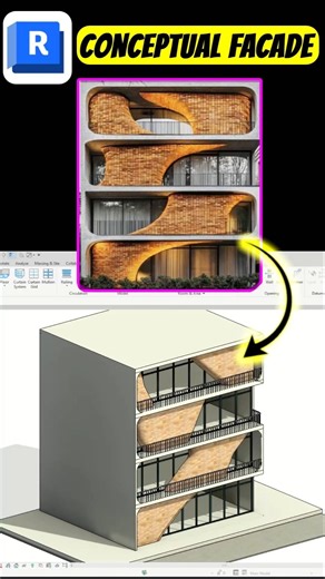Modeling Conceptual Facade in Revit Tutorial #revittutorial #bim #architecture