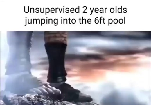Unsupervised 2 year olds jumping into the pool - iFunny