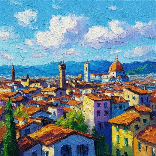Florence Italy Original Oil Painting Impasto Artwork Duomo Tuscany Cityscape Wall Art - Etsy