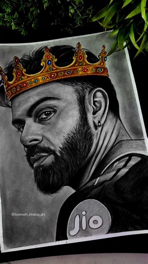 King 👑 Kohli Drawing Sketch✍️RCB Virat Kohli 🔥❤️ #shorts #viratkohli #drawing #pencilsketch #rcb