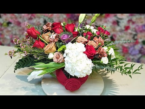 Random flower arrangement, Easy way to make random flower bouquet