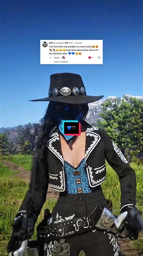 @🇲🇽Mrs.deadly21🇲🇽TCW 💙💙💙 #reddeadtok #rdo #rdr2clips #reddeadredemption2online #videogame Blue and black outfits for female characters in the video game red dead redemption 2 online by rockstar games
