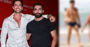 Azar no amor, mas sorte na... Saúde? Marcos Pitombo surge sem camisa na praia após término com Iasser Kaddourah. Fotos!