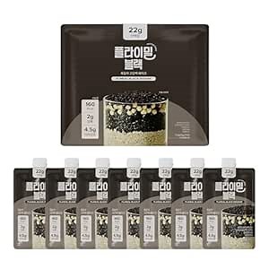 Flimeal Black Sesame Protein Shake, With Crunchy Protein Balls, Protein Smoothie Powder - 22g Protein, Low Sugar, Keto-Friendly Meal Replacement Shake, 1.59oz, 7packs, 7 Servings (7 Packs X 1.59 oz)