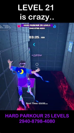 Fortnite Hard Parkour XP Deathrun Map Level 21