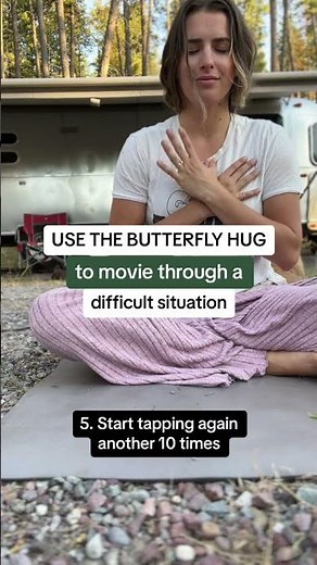 Butterfly hug to tap through a difficult situation.