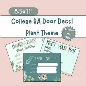 RA Door Decs Plants Theme | College Dorm Name Tags Bulletin Board Letters and Printable Signs for Resident Assistant | Door Decorations - Etsy Canada