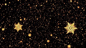 Download Falling glow gold digital snowflake on black for free