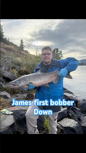 James catching his first bobber-down salmon 👇