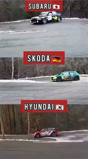 Stability Test Subaru vs Skoda vs Hyunda #shorts