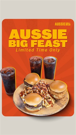🔥 Introducing the NEW Aussie Big Feast 🍔🍟🥤 Big flavors, big bites, and big cravings — all served on one epic platter! Juicy burgers, loaded fries, and ice-cold drinks… the perfect combo for foodies in Qatar 🇶🇦 looking to share a feast with friends. Limited Time Only — don’t miss out! 🚀 . . 📍 Dine in Aussie Grill Qatar . 📞 Place Vendôme Mall – 974 4029 5288 📞 Tawar Mall – 974 4037 2237 . . . (Aussie Grill Qatar, Big Feast Qatar, Limited Time Qatar, Burger Qatar, Loaded Fries Qatar, Doha