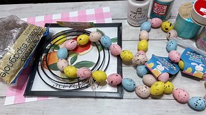 Last year I saw all sorts of egg wreaths. This is my version I tried out! It turned out really cute! I hope it inspires you! | We Craft Around