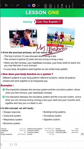 lesson 1 science grade 6 concept 1.2 body as asystem