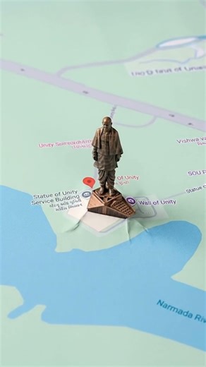 Watch this map turn real 😳 AI transformation #ai #statueofunity #india