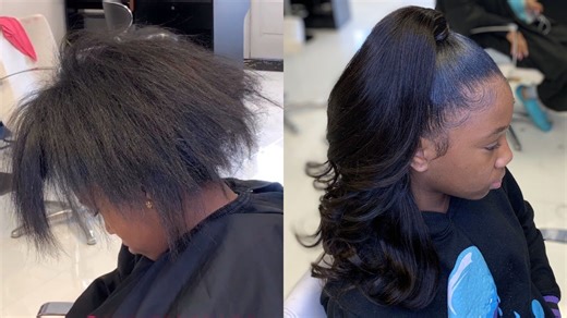 Half Updo / Half Sew-In