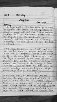 Class 12 ||Neighbours by Tim Winton || Summary || English story || #class12 #shorts