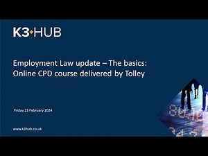 Employment Law – the basics. Online CPD course delivered by Tolley.
