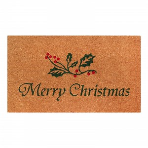 A1HC Natural Coco Coir Door Mat with Heavy Duty Non-Slip PVC Backing - 18" x 30" - Easy to Clean, Pet Friendly Outdoor Welcome Mat for Home