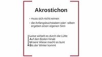 Was sind die Merkmale verschiedener Gedichtformen?