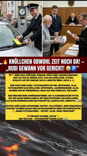 „KNÖLLCHEN OBWOHL UHRZEIT STIMMT!" PARKWÄCHTER IRRT – RUDI GEWINNT VOR GERICHT! 😂🅿️