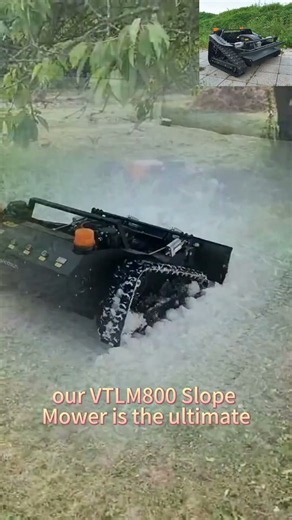 remote control steep slope lawn mower with snow plow snow blade snow shovel snow removal machine