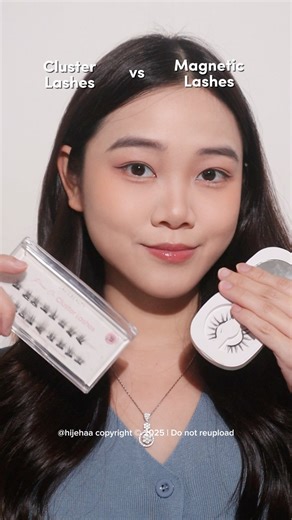 Cluster vs Magnet Lashes 👀 which one do you prefer? #lashes #makeup