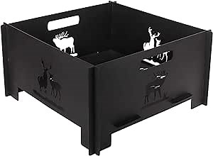 Portable Plug Fire Pit, 15.8 Inch Collapsible Firepits for Outside Wood Burning, Folding Outdoor Indoor Accessories for BBQ Camping Travel or Picnic, Foldable Fire Pits Bonfire of Backyard Patio