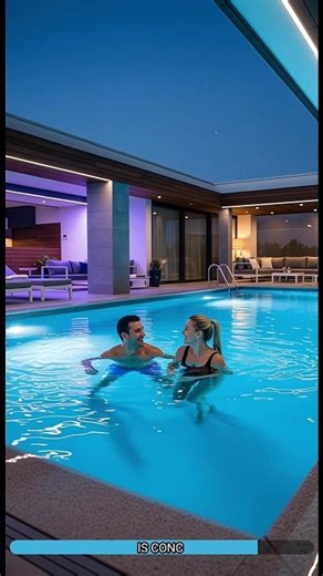 Couple Enjoying Luxury Pool Vibes 🏊‍♀️ #interiordesign #luxuryinterior #homerenovation