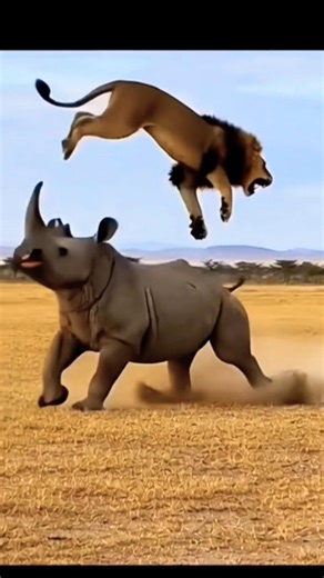 Rhino vs Lion 🦏🦁 | Ultimate Wild Battle! #africa #nature #wildlife