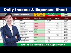 How to Make Daily Income & Expense Sheet in Excel / Excel
