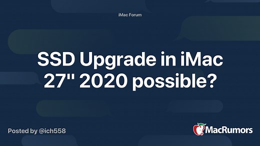 SSD Upgrade in iMac 27" 2020 possible?