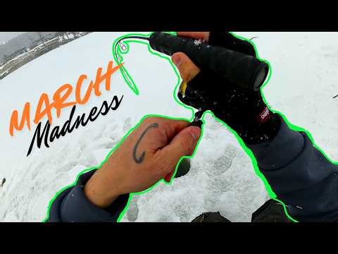 Ice Fishing In March (Catch and Cook and Miserable Conditions)