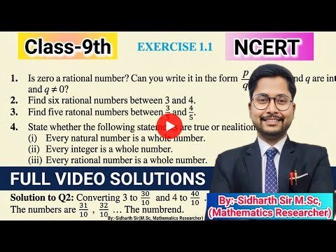 Class 9 maths, exercise 1.1, NCERT Maths class 9th full solution 🔥9th class maths by Sidharth Sir 😊