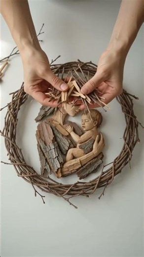 Nature Meets Love | DIY Mom & Baby Twig Art ❤️#TwigArt #Branch and Bloom Studio #MomAndBaby #diy