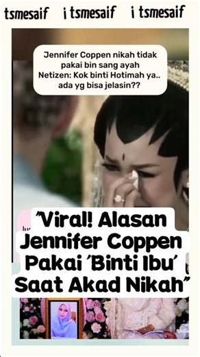 "Viral! The Reason Jennifer Coppen Used 'Binti Ibu' During Her Wedding Ceremony" #jenifercoppen #...