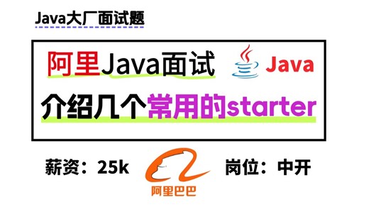 【每日一分享】阿里巴巴后端Java面试题-介绍几个常用的Starter