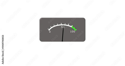 Chaos Meter Hitting Full Scale with Red Warning Light. Professional 4K Motion Graphic of Maximum Chaos Gauge Level