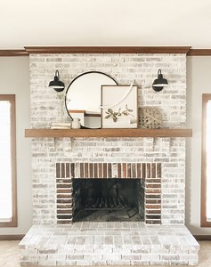 how (not) to German smear your fireplace (and whitewash it instead). - Grey House Haven