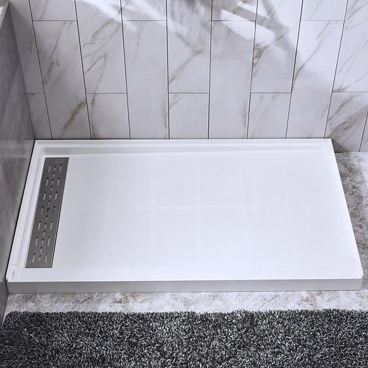 Reviews for WOODBRIDGE Campo 60 in. L x 36 in. W Alcove Single Threshold Shower Pan Base with Left Drain in White | Pg 1 - The Home Depot