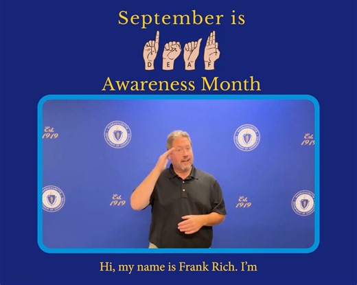 👋 September is Deaf Awareness Month, a time to celebrate deaf culture and the importance of American Sign Language (ASL). At the Massachusetts DOC, our ASL Interpreters, Frank Rich and Simon Martinez, play a vital role in ensuring equal access for deaf and hard-of-hearing incarcerated individuals. From orientations and hearings to classes and services, they help make sure everyone has the opportunity to fully participate. 🎥 Hear from Frank Rich as he shares what this work means to him and why 
