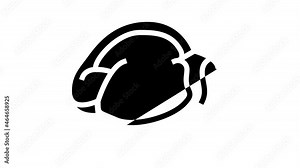 Chicken Animal Farm Raw Meat Food glyph icon animation. Chicken Leg Quarter And Feet, Neck And Back, Wing And Drumstick Bird Body Parts, Heart And Liver
