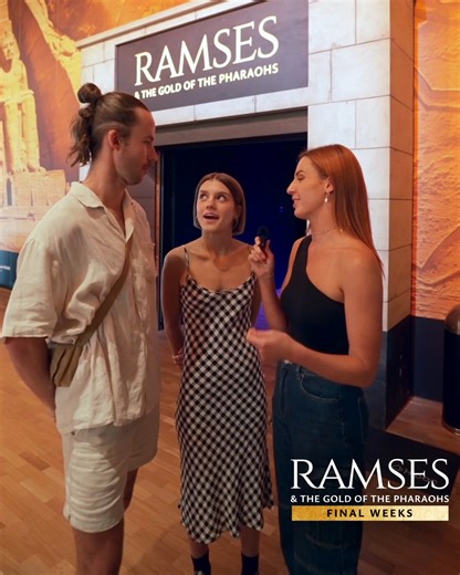 TRIVIA TIME: How well do you know Ramses the Great? Can you answer more questions correctly than this dynamic duo? Let us know in the comments how many you got correct! Ramses & the Gold of the Pharaohs is presented in partnership with Neon, World Heritage Exhibitions and the Houston Museum of Natural Science, with the support of Egypt's Ministry of Tourism and Antiquities. Get your tickets here: australian.museum/exhibition/ramses/ Now open til 9pm every night. #RamsesAM | Australian Museum