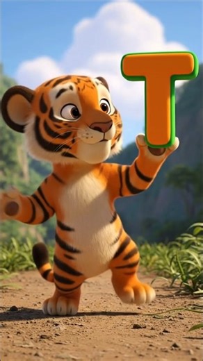 T For Tiger 🐅 Learn ABCD with cute Animals #abcdrhymesforkids #rhymes #cuteanimals