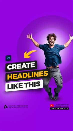 WeJustClick | Graphic Designer on Instagram: "Text Effect Photoshop Tutorial -Subscribe to my YouTube channel for more tutorials."