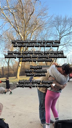 Our marriage has always been great but finding that confidence I lost after having kids has made all the difference 🖤 #WeightLossJourney #WeightLossTransformation #GlowUpSeason #FitnessJourney