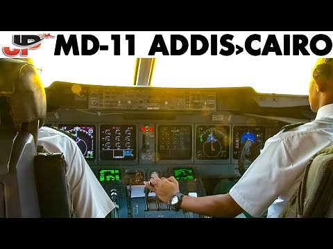 Piloting the MD-11 Addis Ababa to Cairo | Cockpit Views