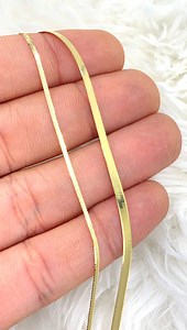 10K Solid Gold Herringbone Chain Necklace 1.25mm - 10mm, 10K Solid Yellow Gold Herringbone Chain 16inch 18inch, Trending Gold Chain - Etsy