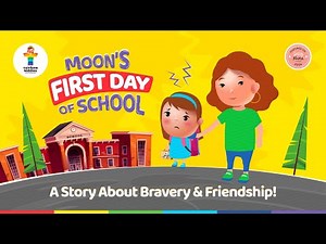 Moon’s First Day at School | Overcoming Fear | Rainbow Kiddies Stories for Kids